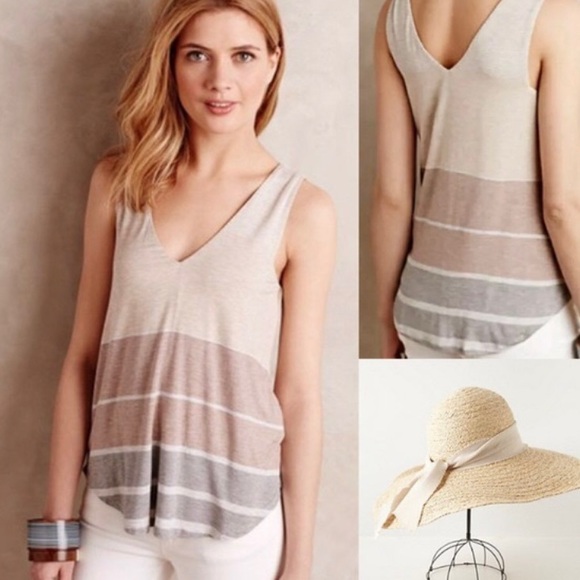 Anthropologie Tops - Anthropologie Striped Tank Top